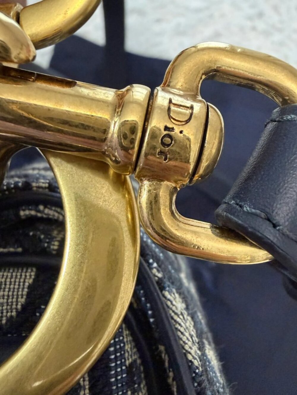 CHRISTIAN DIOR Oblique Saddle Bag With Strap in Blue - Picture 7 of 16